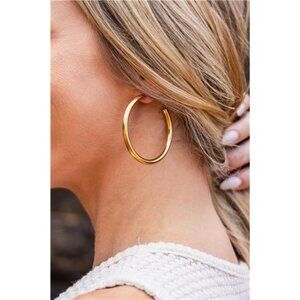 14K STAINLESS STEEL OPEN HOOP EARRINGS